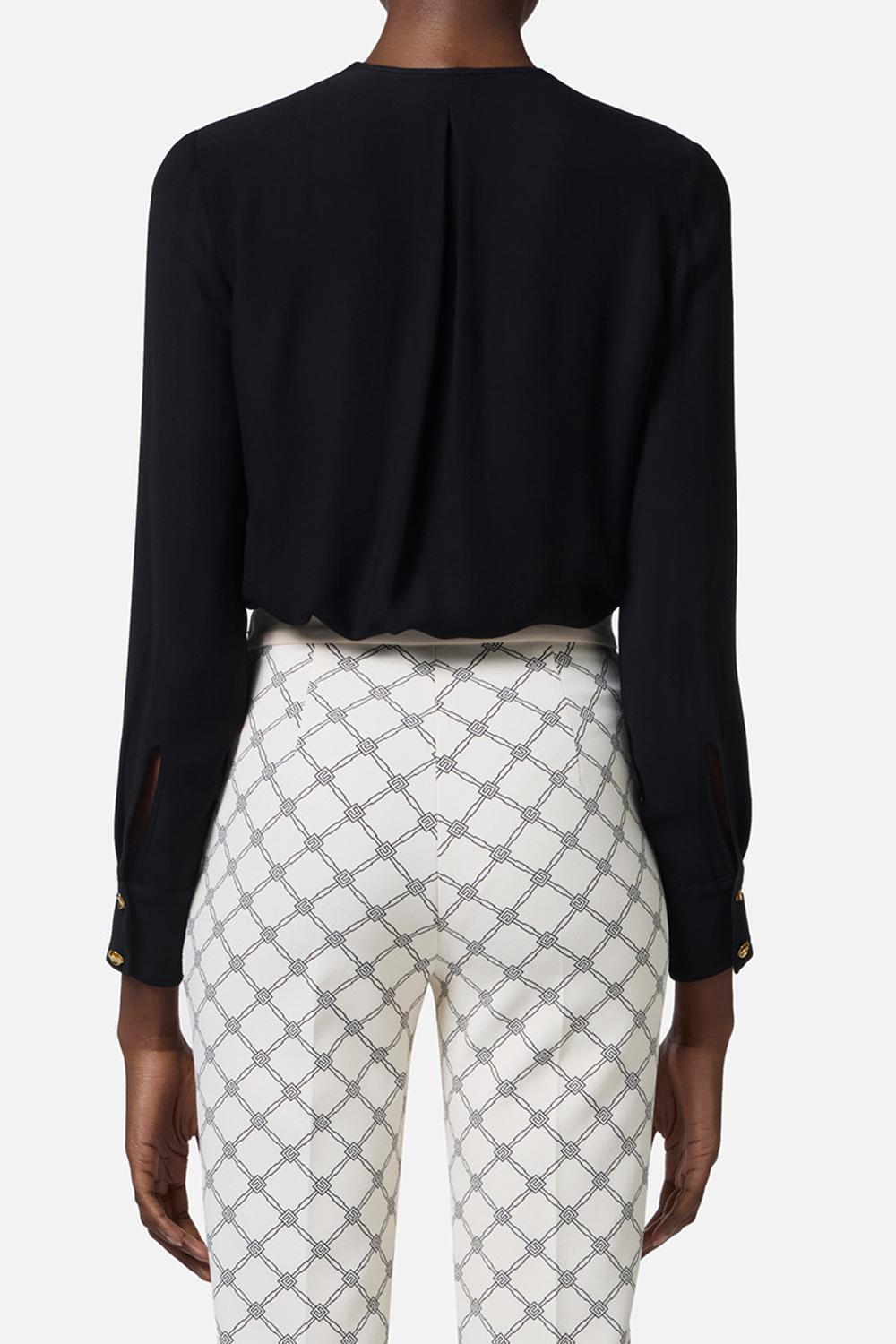 Blusa in georgette con lacci<BR/> CA003 51E2110 Elisabetta Franchi