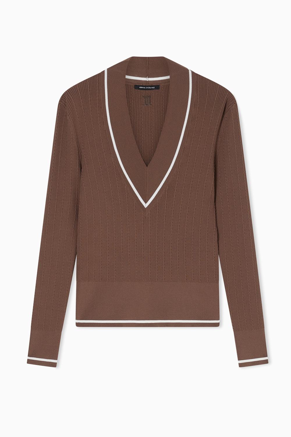 Pullover in Viscosa Riciclata con Dettaglio Intrecciato XW002242 AF10352U6136 Armani Exchange