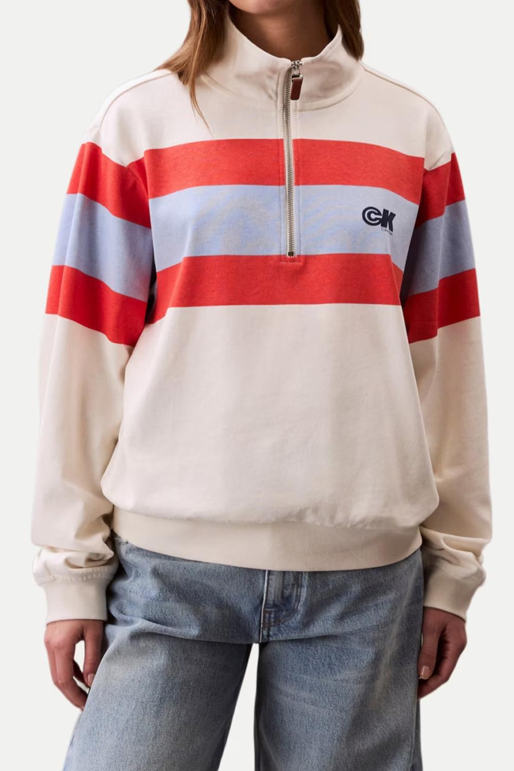 Felpa Rugby con Righe a Contrasto LV047C229G XEM Calvin Klein