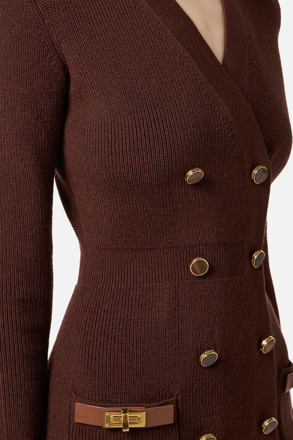 Mini abito in maglia con decorazioni gioiello<BR/> AM04S 56E2EA3 Elisabetta Franchi