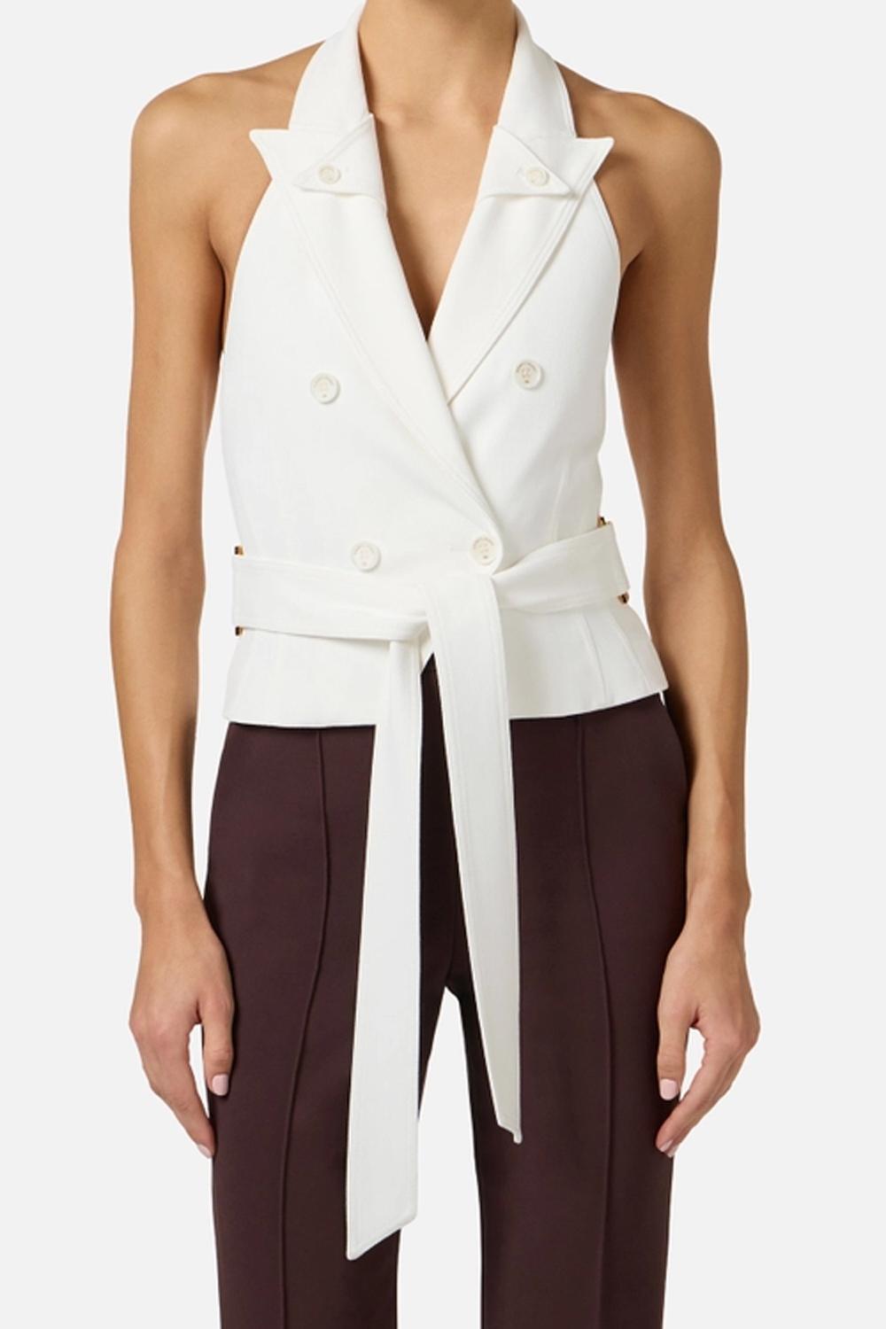 Gilet in gabardina con cintura GL005 61E2360 Elisabetta Franchi