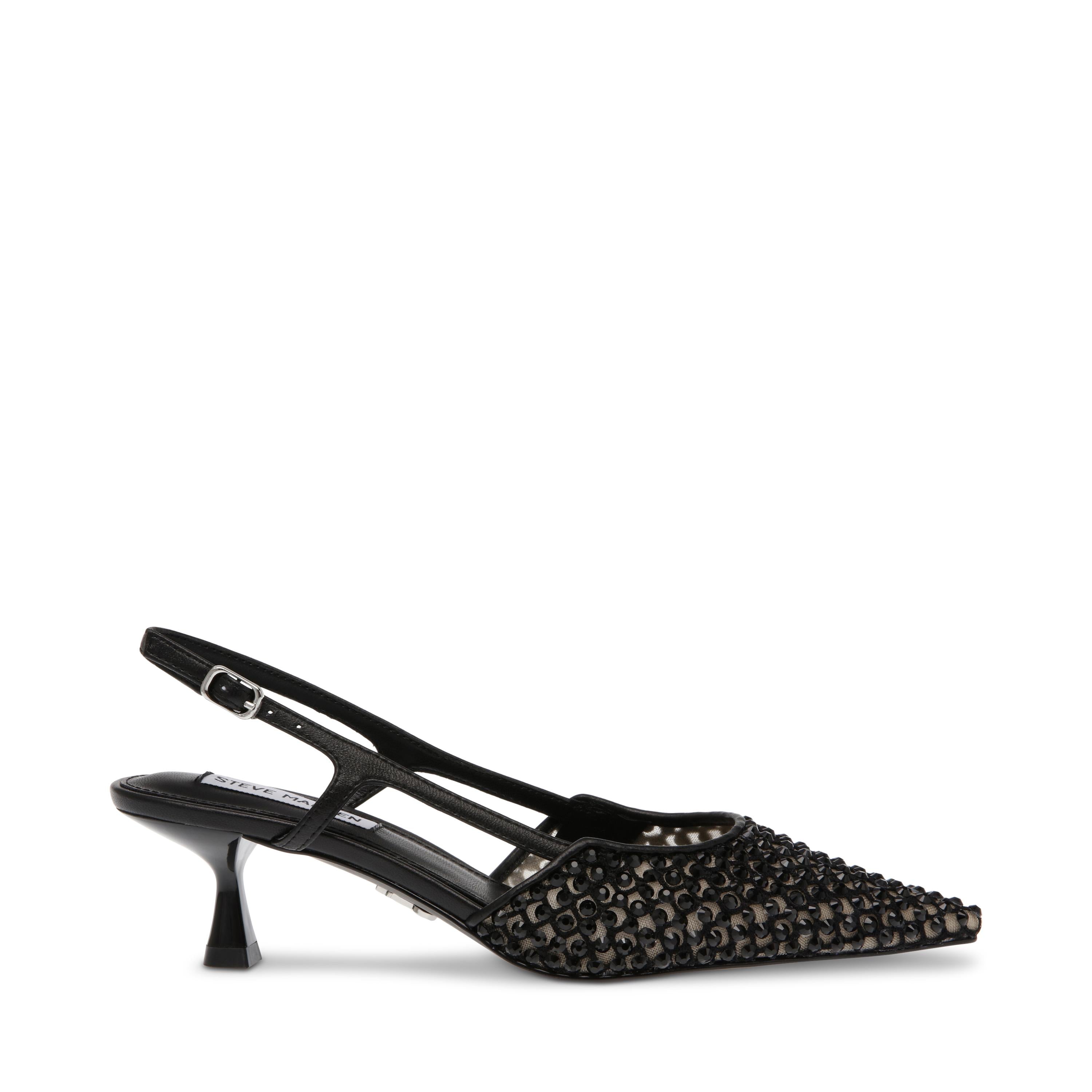 Décolleté Slingback con tacco basso LEGACI-MR BLACK RHINESTONE MESH Steve Madden