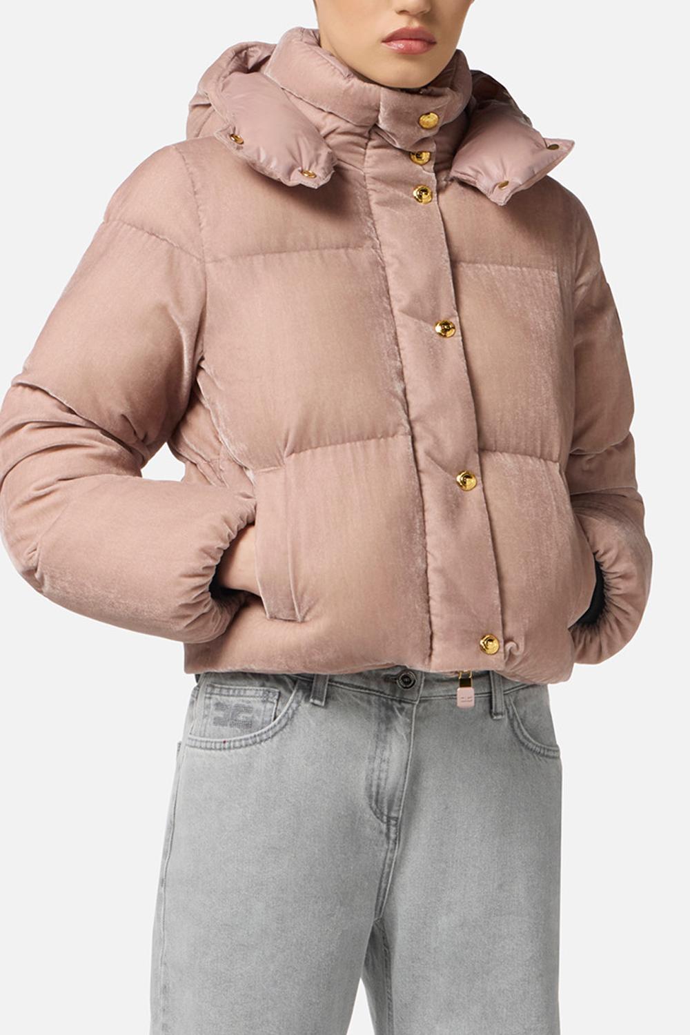 PIUMINO IN VELLUTO CON CAPPUCCIO PI82D 56E2EA6 Elisabetta Franchi