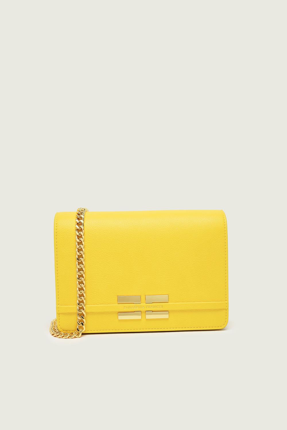 Borsa Elisabetta Franchi Effetto Pelle con Tracolla a Catena e Logo BS39A 61E2EV4 Elisabetta Franchi