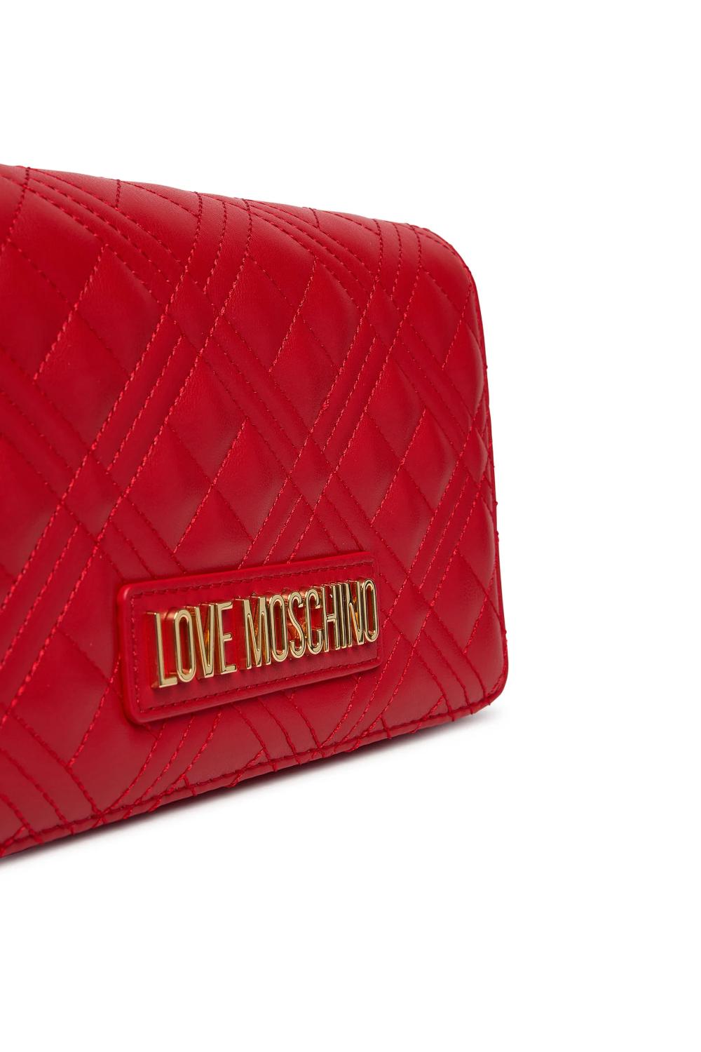 Pochette trapuntata Love Moschino con logo lettering oro e catena JC4079PP1O LA0500 Love Moschino