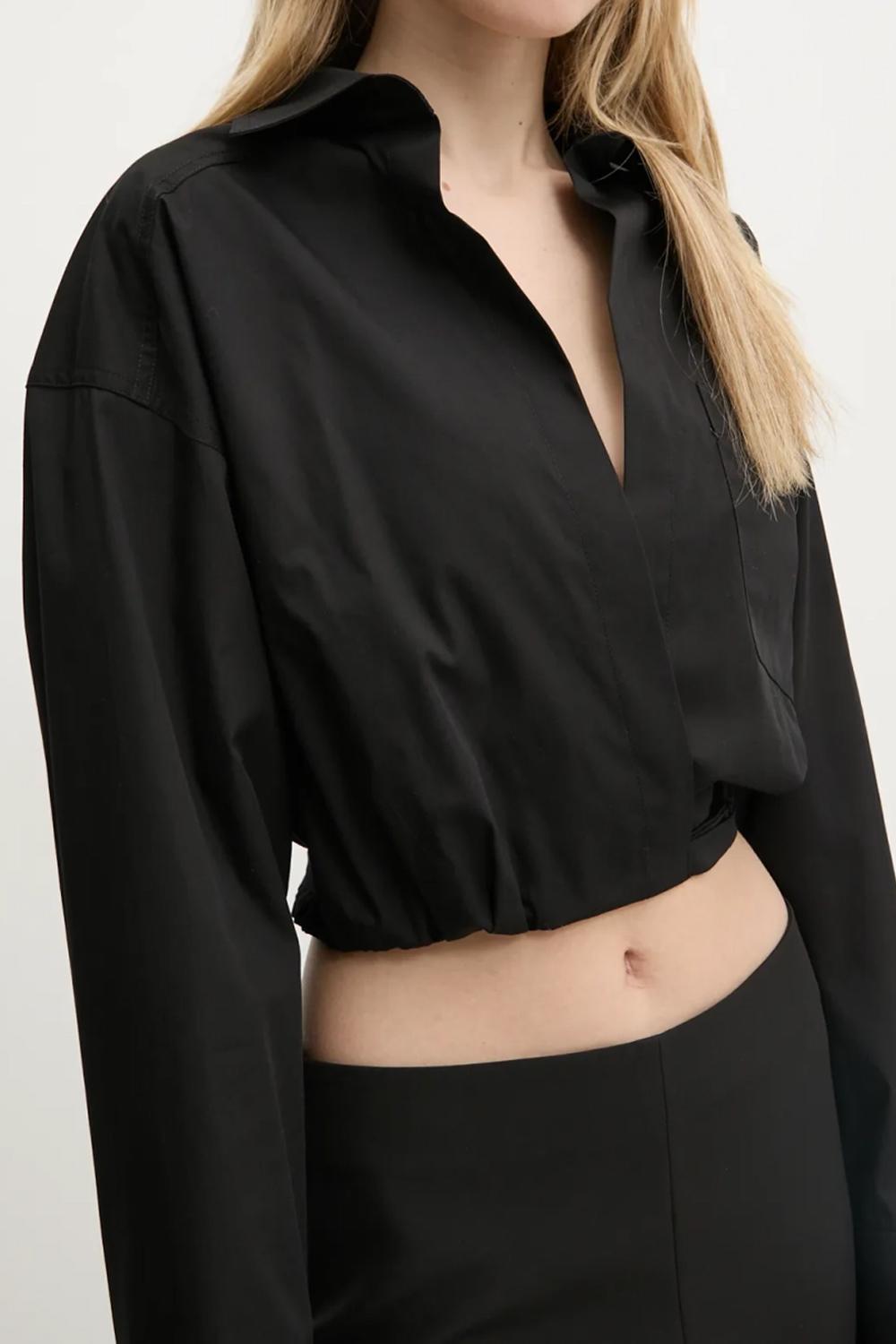 Camicia crop in popeline<BR/> 0208 32270555 Moschino Jeans