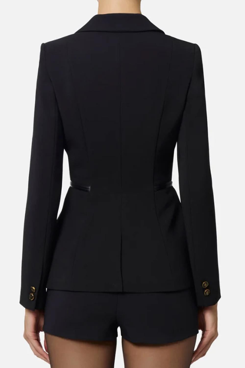 Giacca in crêpe leggero con dettagli zip<BR/> GI172 56E2110 Elisabetta Franchi