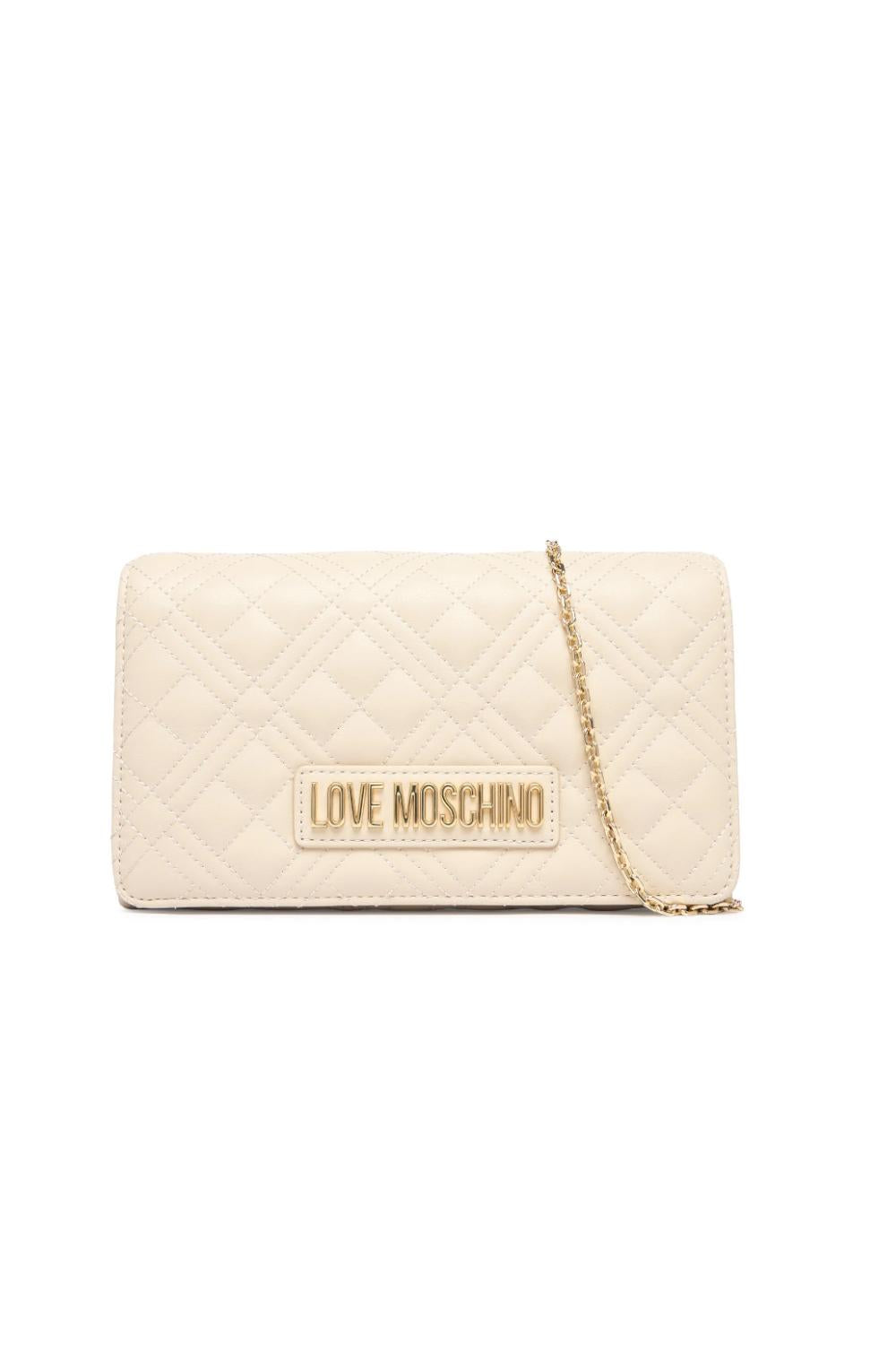 Pochette trapuntata Love Moschino con logo lettering oro e catena JC4079PP1O LA0110 Love Moschino