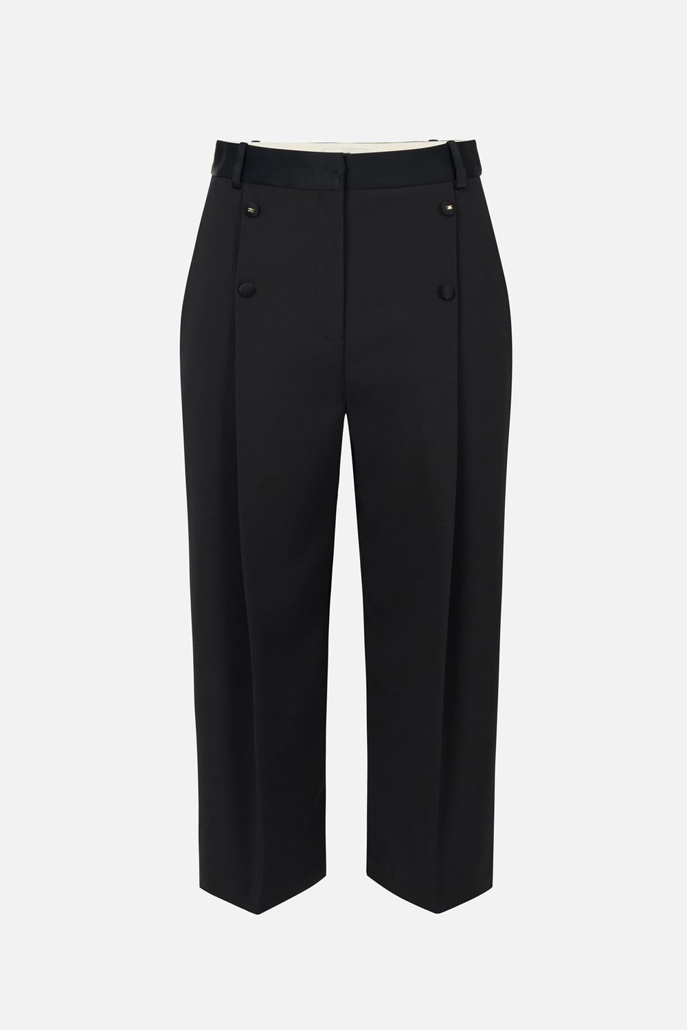 Bermuda in crêpe leggero con dettagli smoking<BR/> PA106 56E2110 Elisabetta Franchi