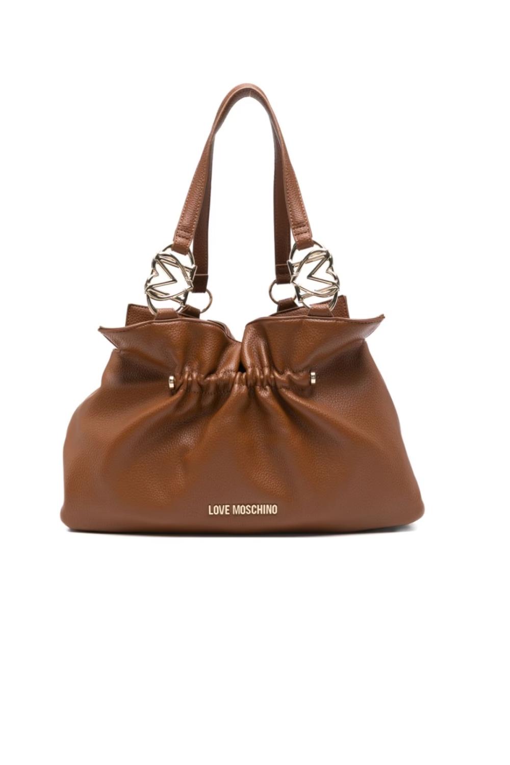Borsa a spalla Love Moschino cuoio con logo in metallo JC4009PP1O LB0200 Love Moschino