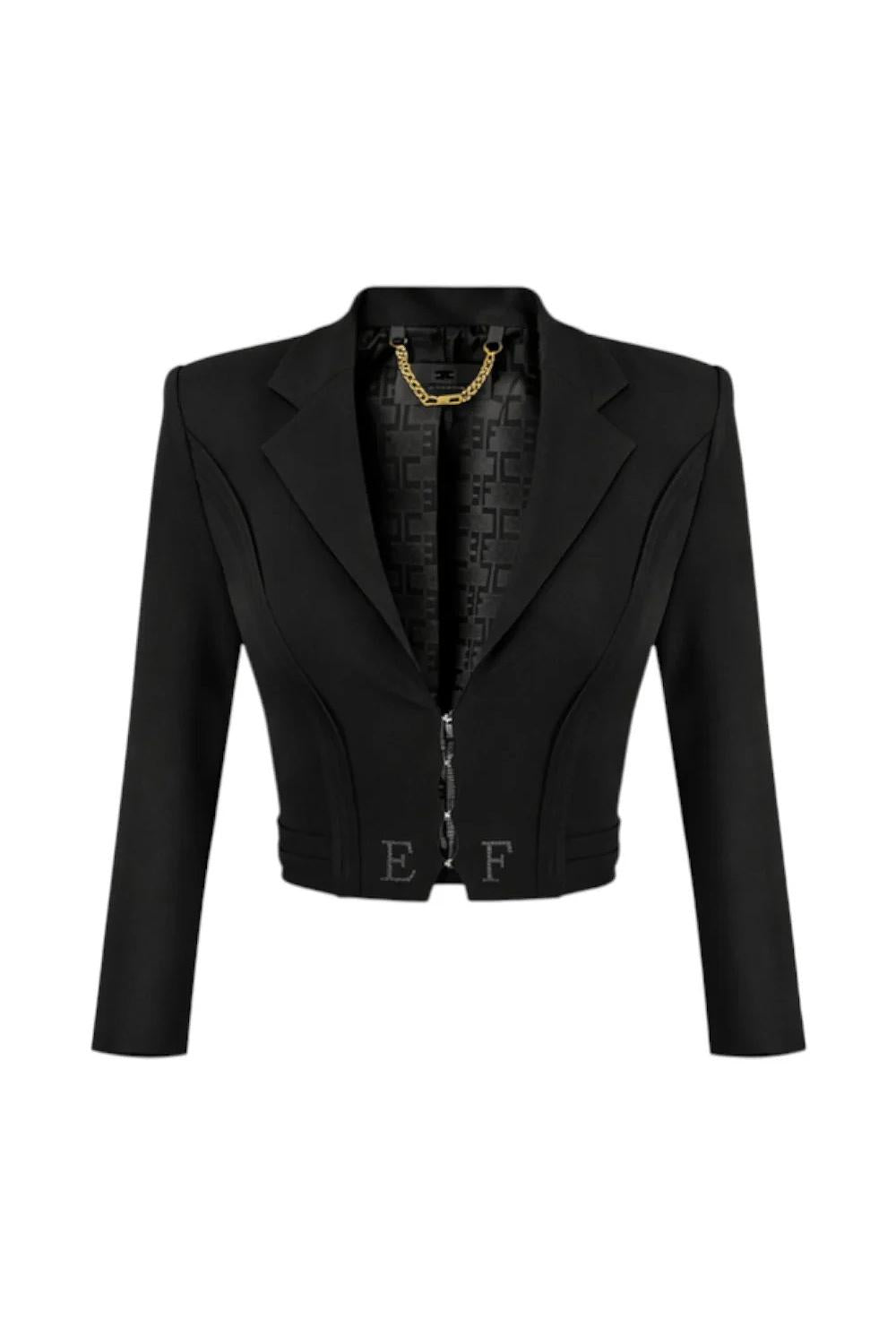 Giacca corta in crêpe stretch doppio strato GI222 61E2110 Elisabetta Franchi