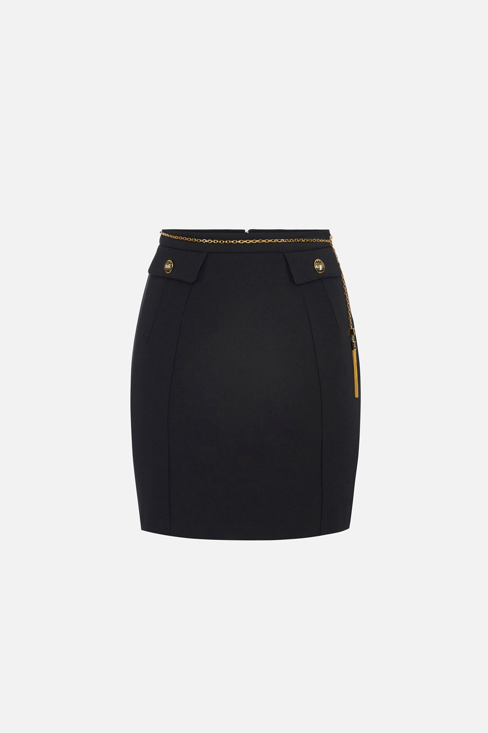 Gonna in doppio crêpe con catena gioiello GO148 57E2110 Elisabetta Franchi 