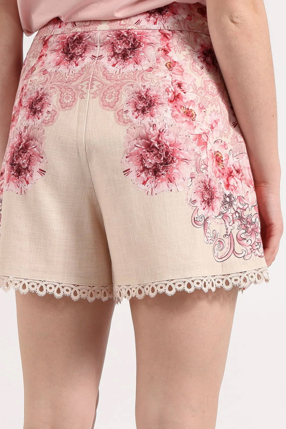 Pantaloncino Donna Amosa con Stampa Floreale e Merletto A26SSSH29 /U.V. Amosa 