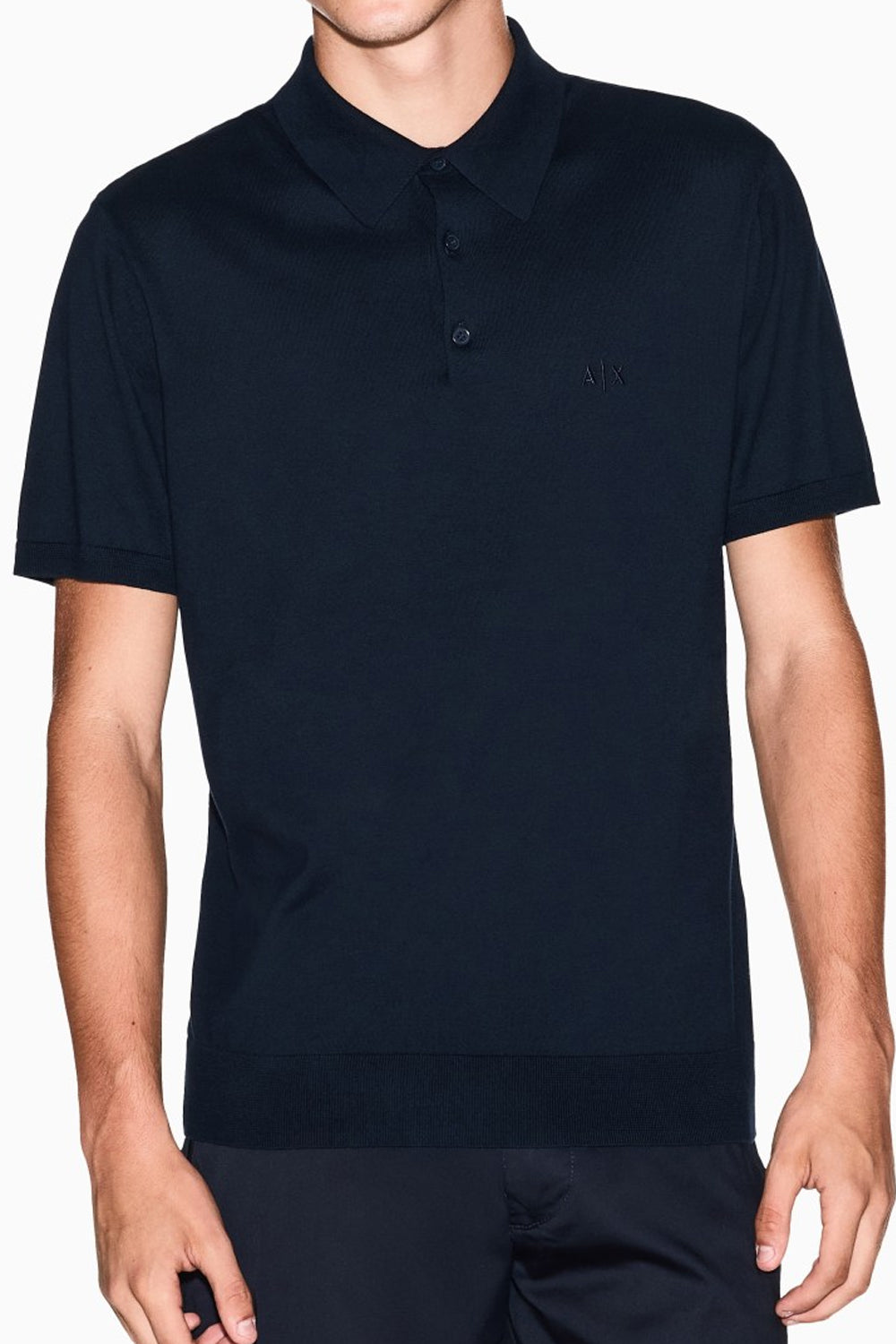 Polo in cotone lavorato a maglia con colletto 8NZF5D ZM3JZ1510 Armani Exchange 