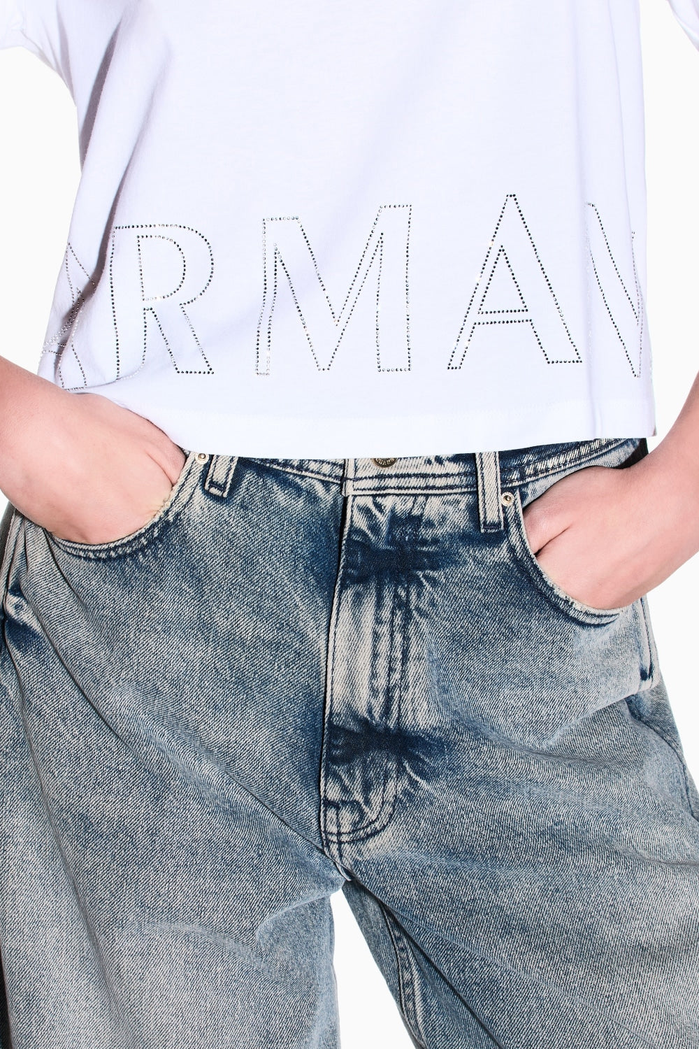 Cropped T-Shirt basic in jersey di cotone XW001709 AF17172U0002 Armani Exchange 