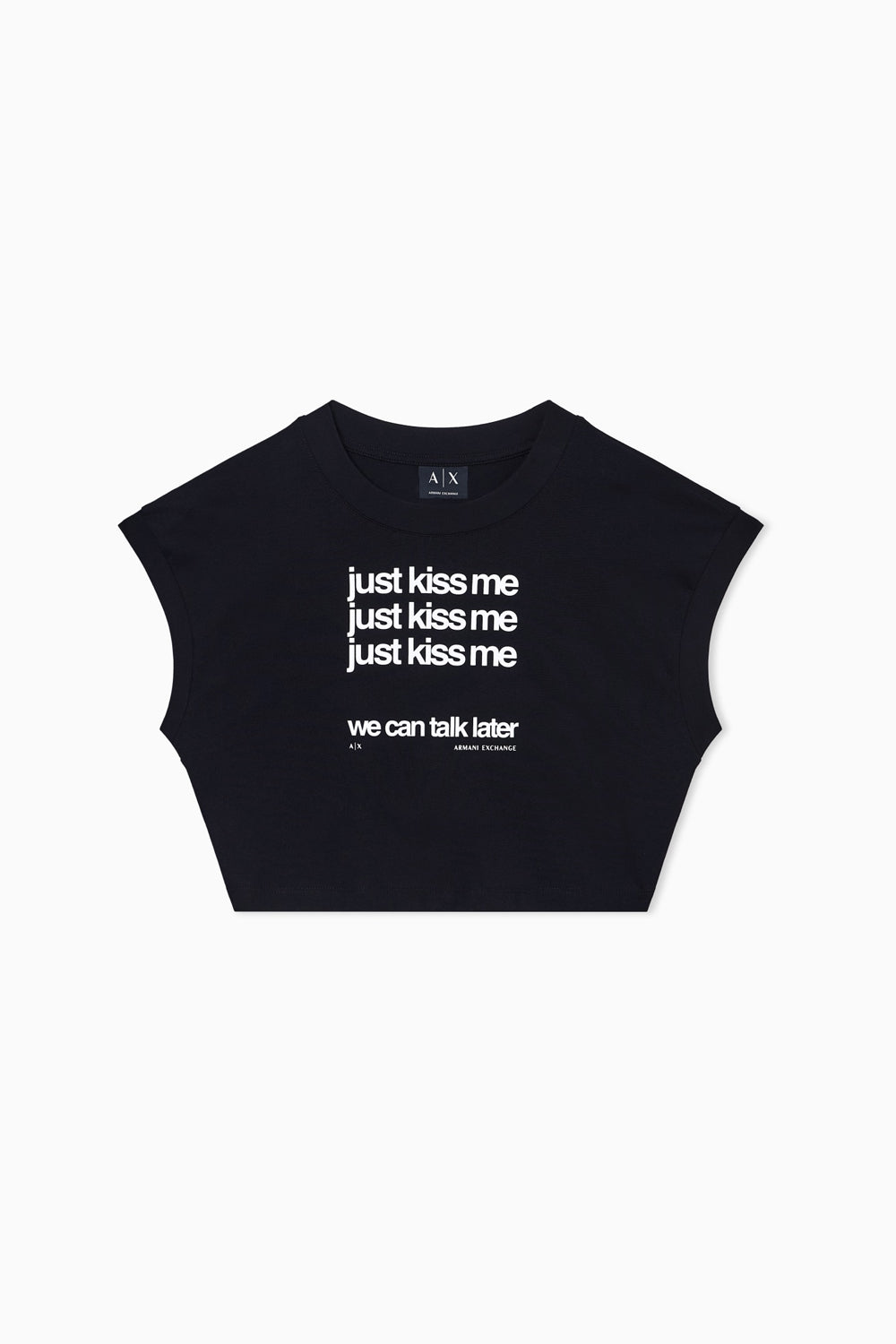 Cropped T-shirt in cotone JUST KISS ME XW002320 AF15085UC001 Armani Exchange 