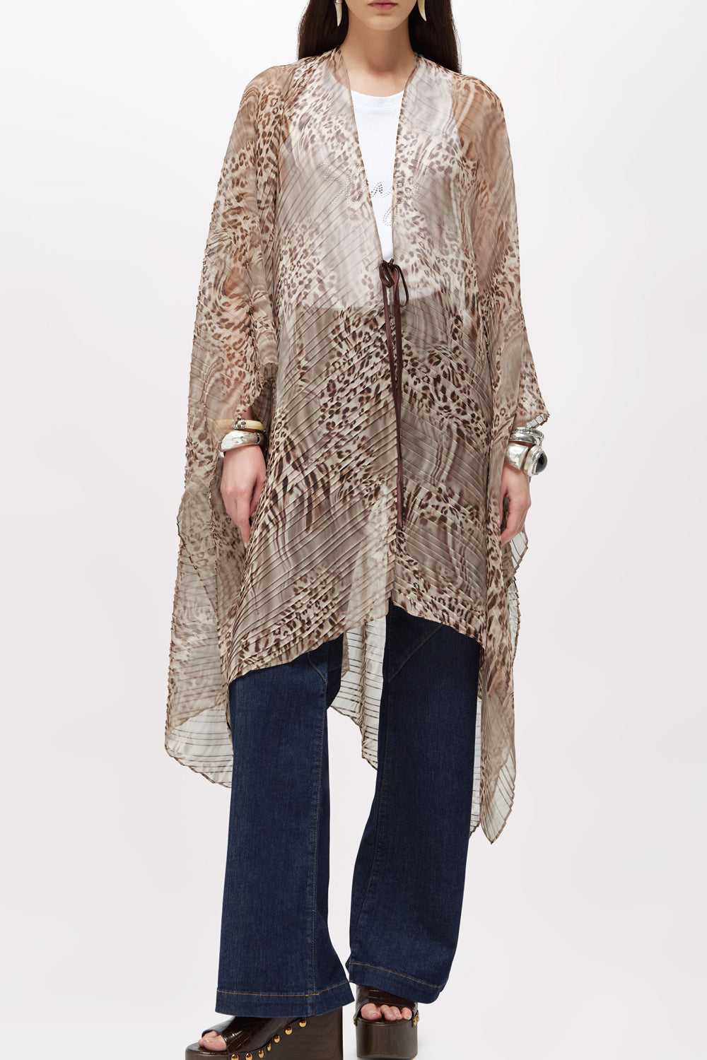 PONCHO MAXI IN GEORGETTE PLISSETTATO NA6013 T4289P9371 Blugirl 
