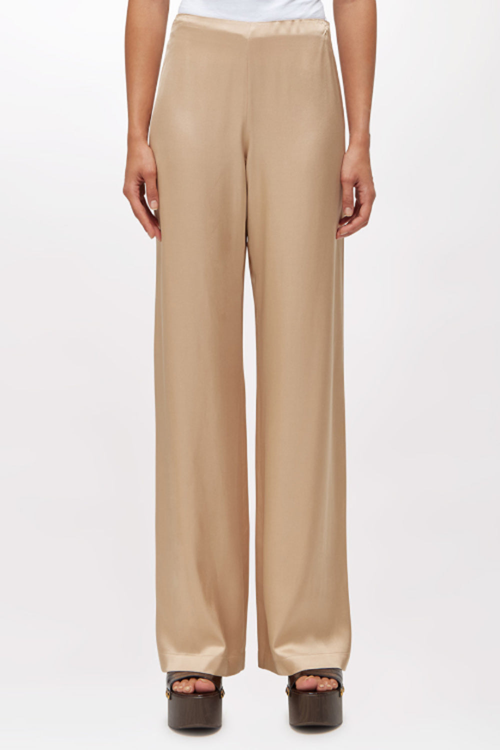 PANTALONI DRITTI IN RASO RA6002 T448A61212 Blugirl 