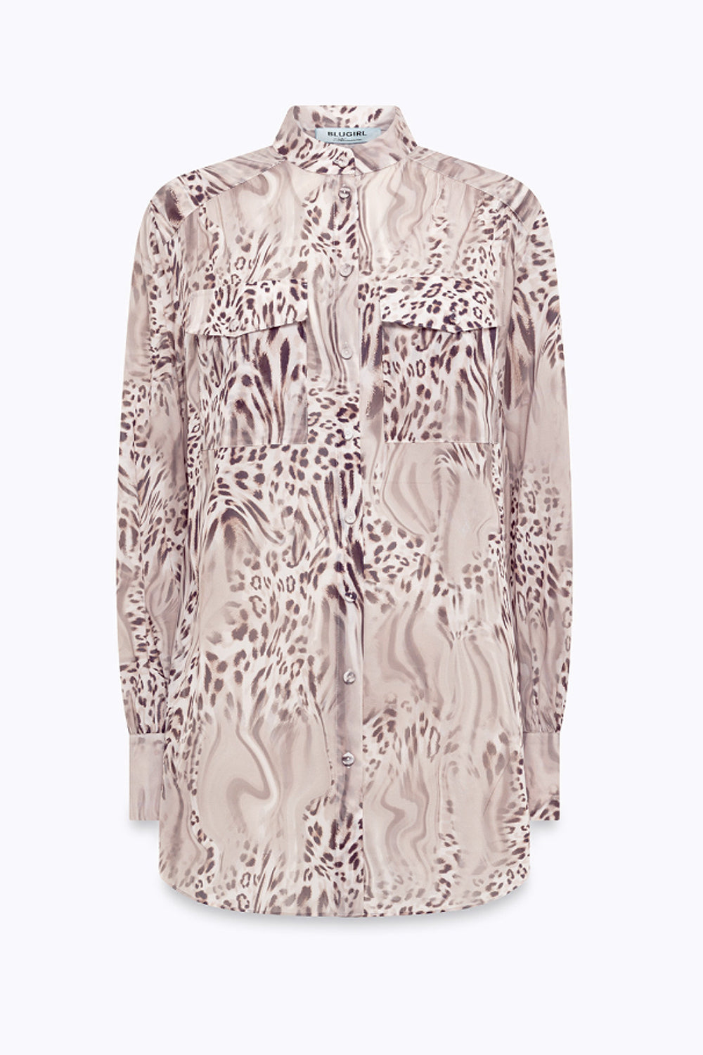 CAMICIA OVER IN SETA ANIMALIER RA6058 T2949P9371 Blugirl 