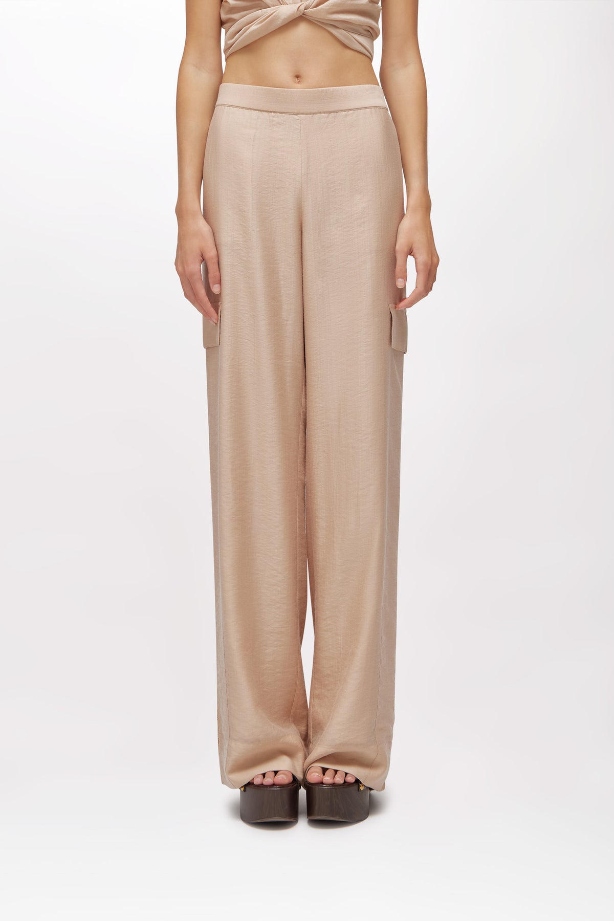 PANTALONI AMPI IN LYOCELL E PIZZO RA6061 T486A61212 Blugirl 