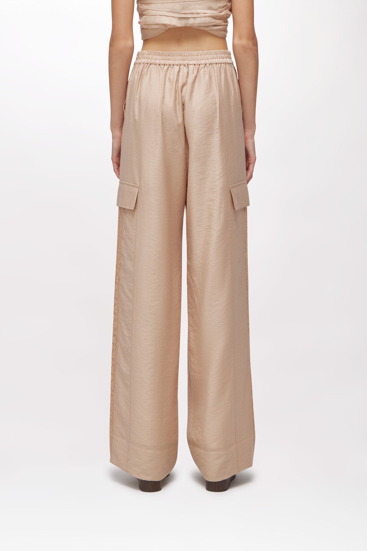 PANTALONI AMPI IN LYOCELL E PIZZO RA6061 T486A61212 Blugirl 