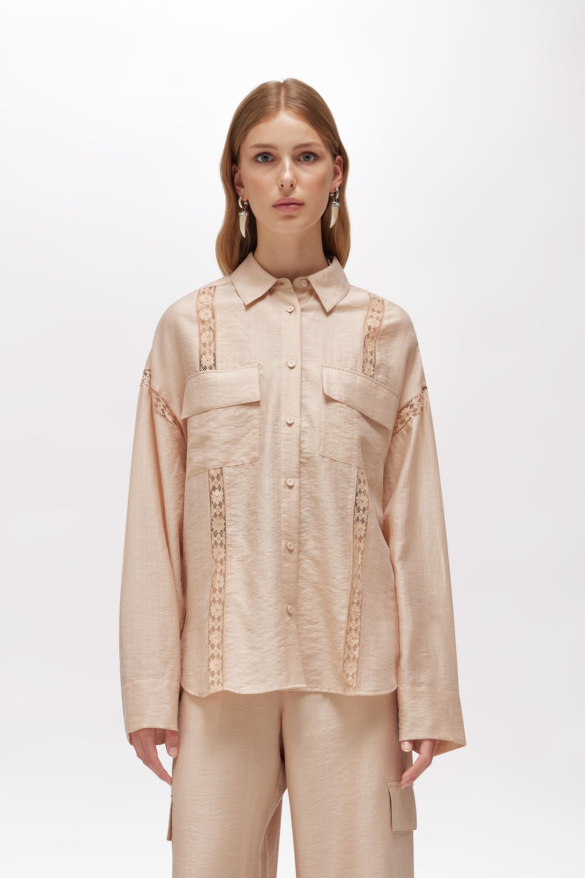 CAMICIA IN LYOCELL E PIZZO RA6062 T486A61212 Blugirl 