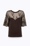 T-SHIRT IN JERSEY CON INSERTI IN PIZZO RA6132 J500390913 Blugirl 