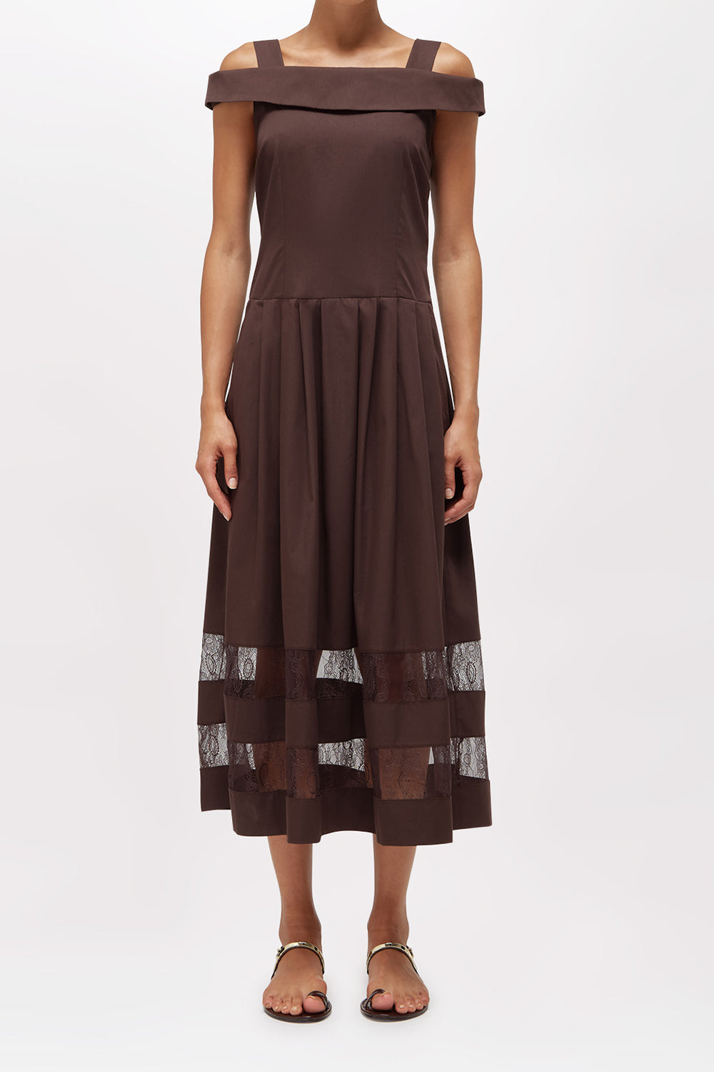 ABITO MIDI IN COTONE E PIZZO RA6154 T544A90913 Blugirl 