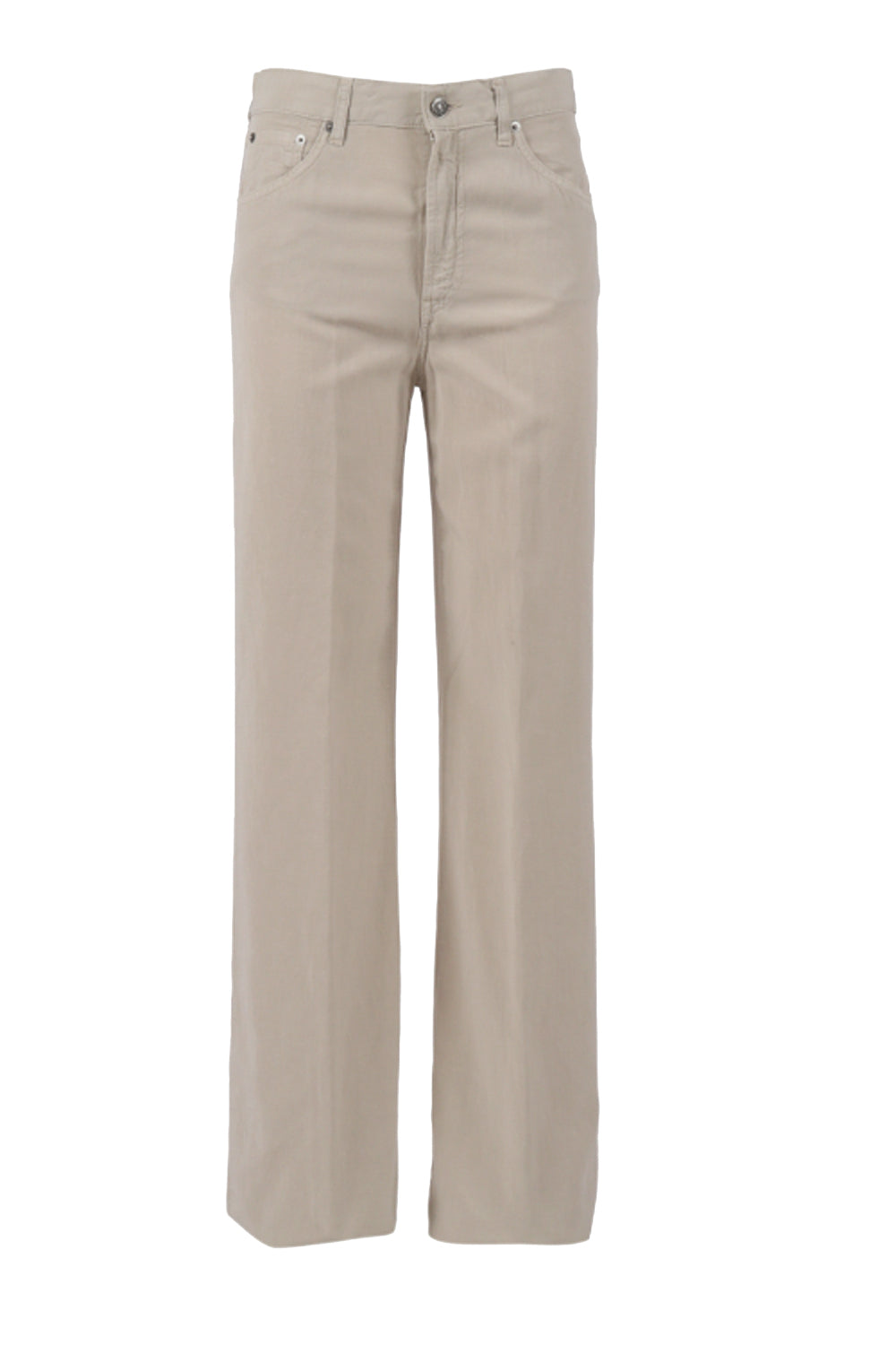 pantaloni wid leg in cotone amber misto lino DP619 CF0197D-BM5004 Dondup 