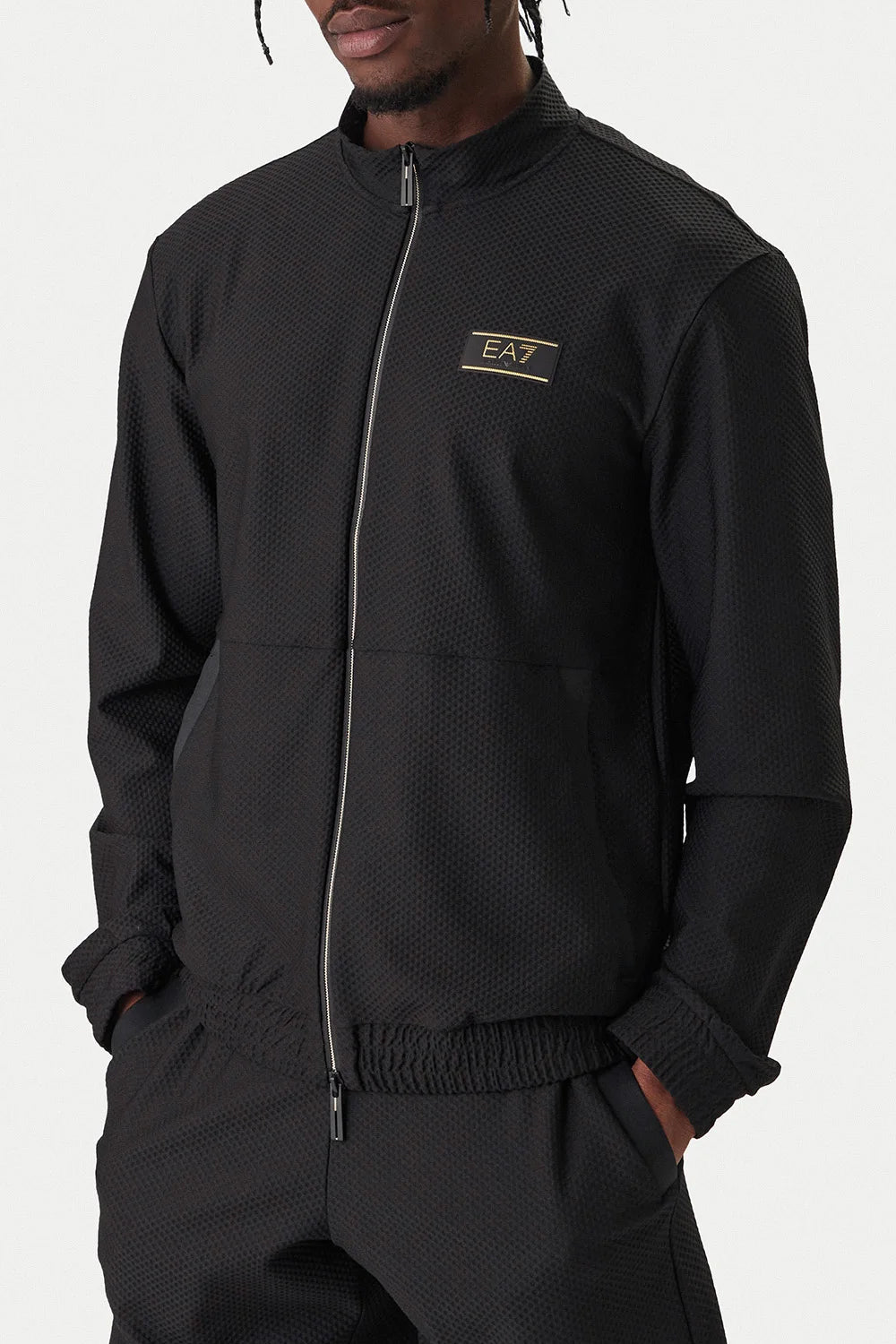 Felpa girocollo con zip in puro cotone 7M001338 AF21099UC001 EA7 Emporio Armani 