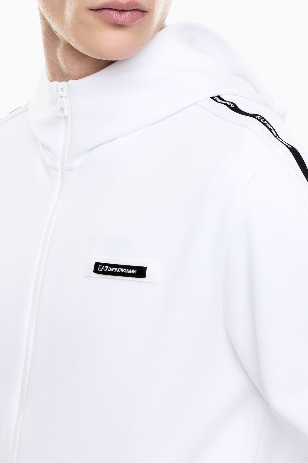 Felpa con cappuccio Logo Series in interlok di misto cotone 7M001480 AF12660U0002 EA7 Emporio Armani 