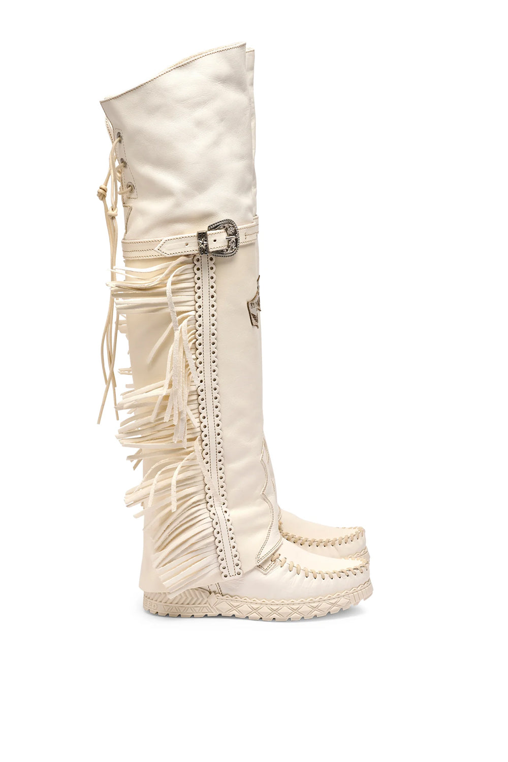 Stivale Alto al Ginocchio con Doppio Gambale COLEEN RAG OFFWHITE El Vaquero Italy 