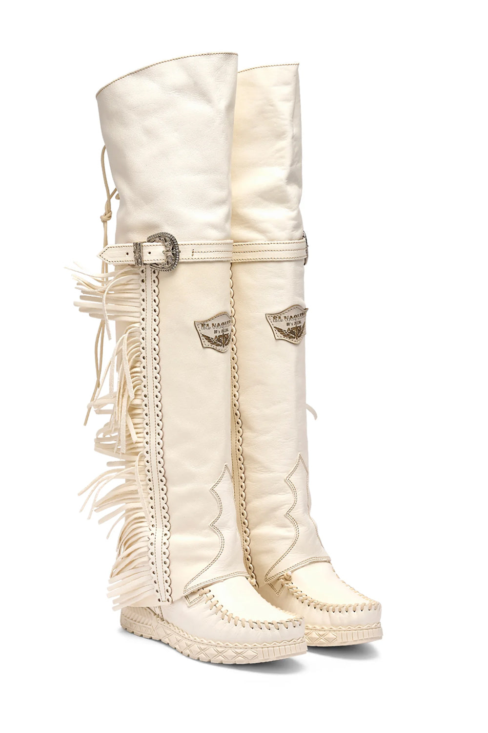 Stivale Alto al Ginocchio con Doppio Gambale COLEEN RAG OFFWHITE El Vaquero Italy 