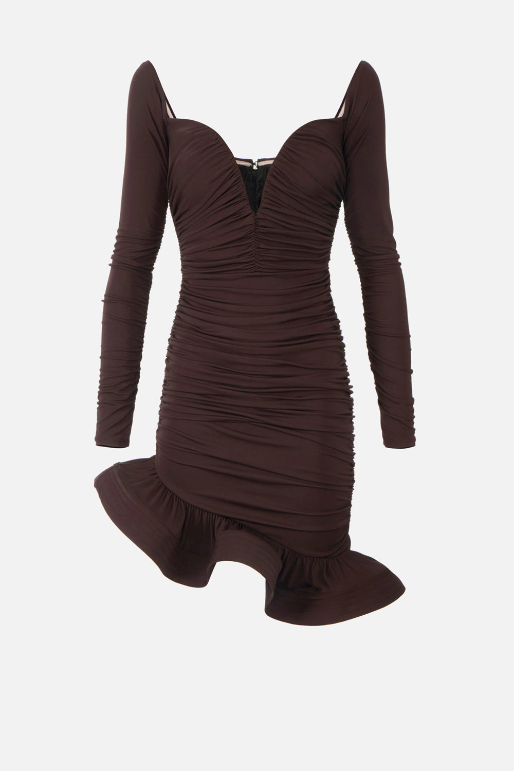 Mini abito in jersey crêpe con balza AB880 62E2EV9 Elisabetta Franchi 