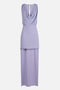 Abito in georgette di viscosa e crêpe con coda AB915 61E2EV7 Elisabetta Franchi 