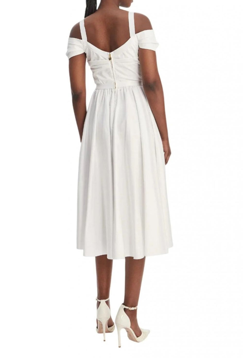 Abito in cotone stretch con catena gioiello AB921 61E2100 Elisabetta Franchi 