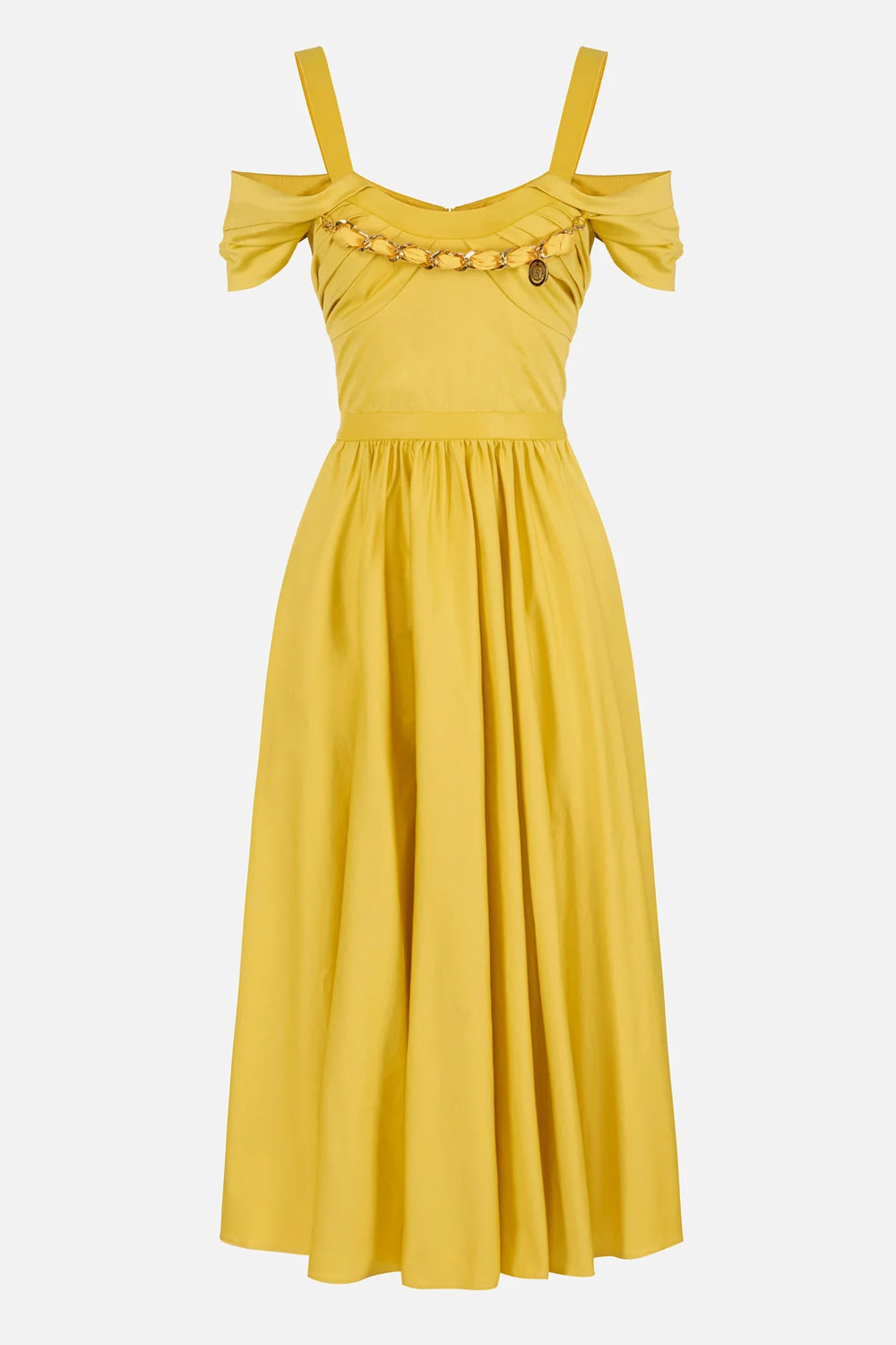 Abito in cotone stretch con catena gioiello AB921 61E2EV4 Elisabetta Franchi 