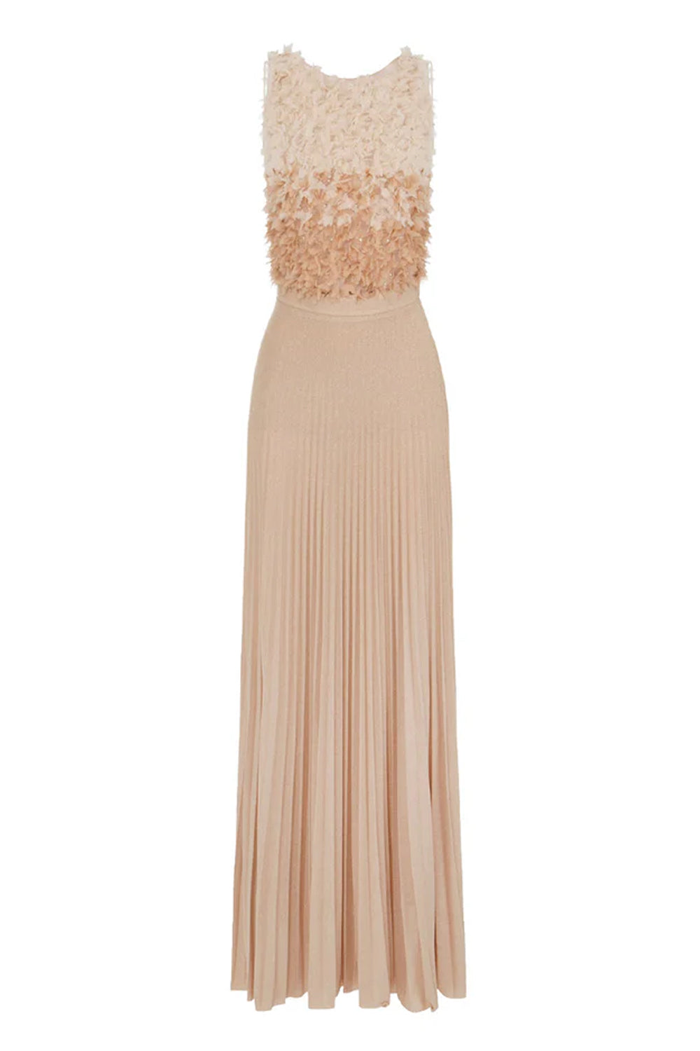 Vestito Lungo con Top in Tulle e Petali 3D ABR44 62E2X81 Elisabetta Franchi 