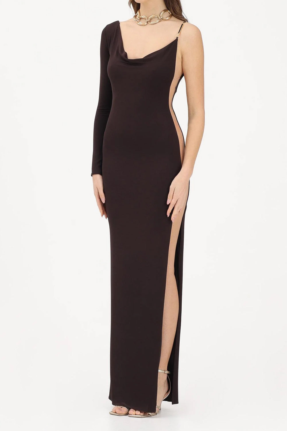 abito lungo monospalla ABR47 62E2EV9 Elisabetta Franchi 