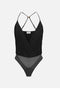 Body Elisabetta Franchi in Georgette di Viscosa con Scollo Sovrapposto e Logo Dorato BO014 61E2110 Elisabetta Franchi 