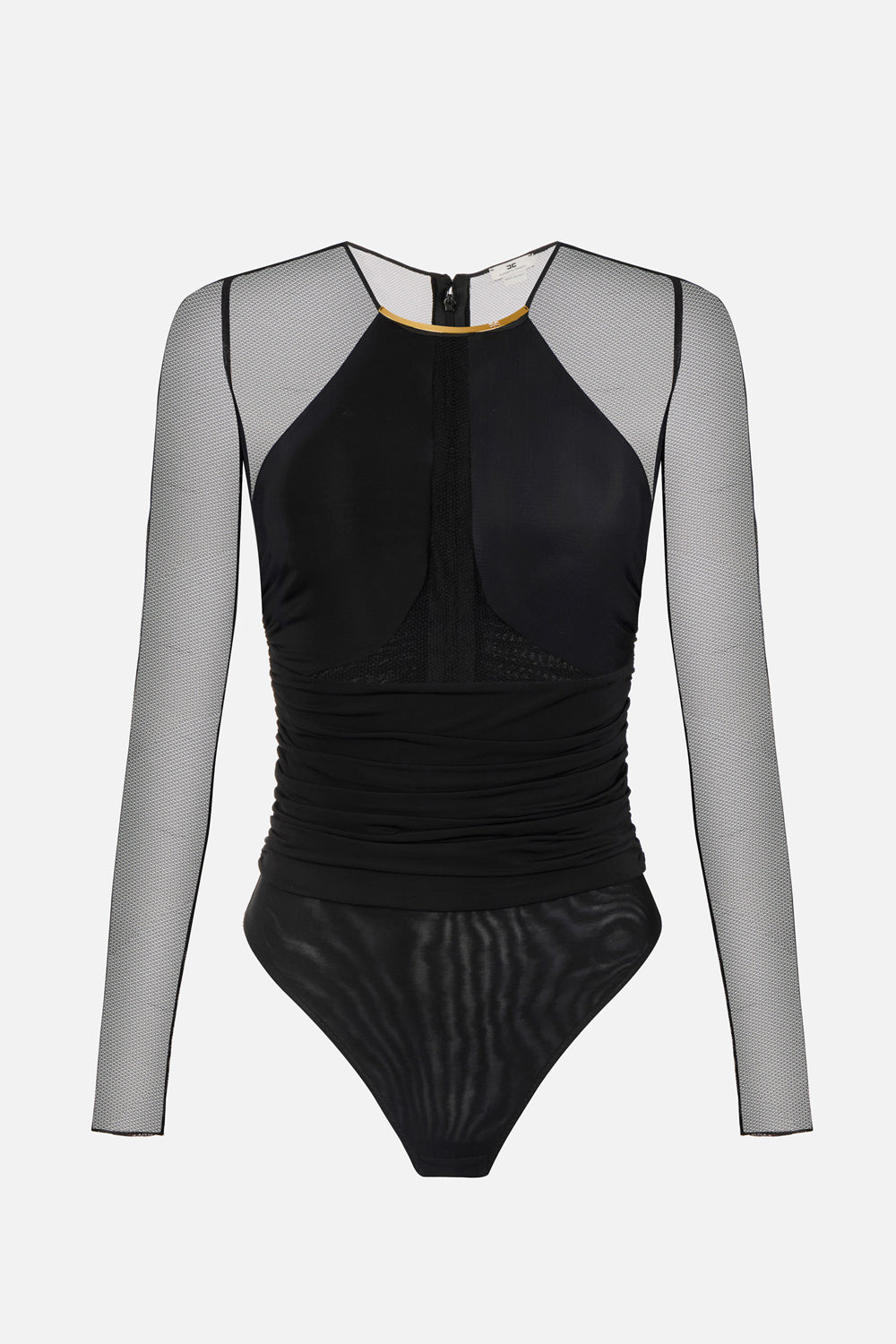 Bodysuit Donna a Manica Lunga in Crêpe Jersey con Trasparenze BO030 62E2110 Elisabetta Franchi 