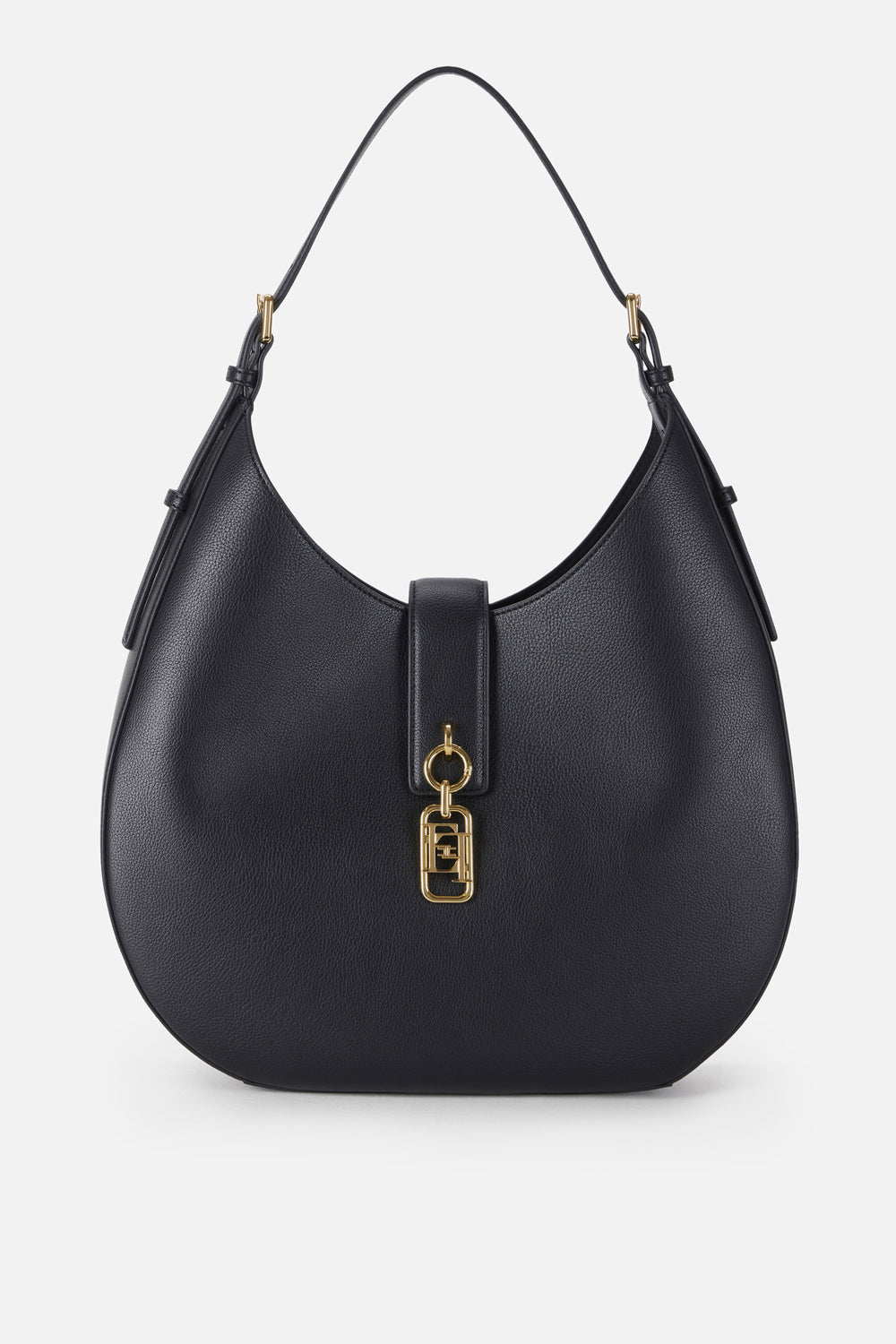 Borsa hobo rotonda con charm e finiture in metallo dorato BS06A 62E2110 Elisabetta Franchi 