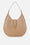 Borsa hobo rotonda con charm e finiture in metallo dorato