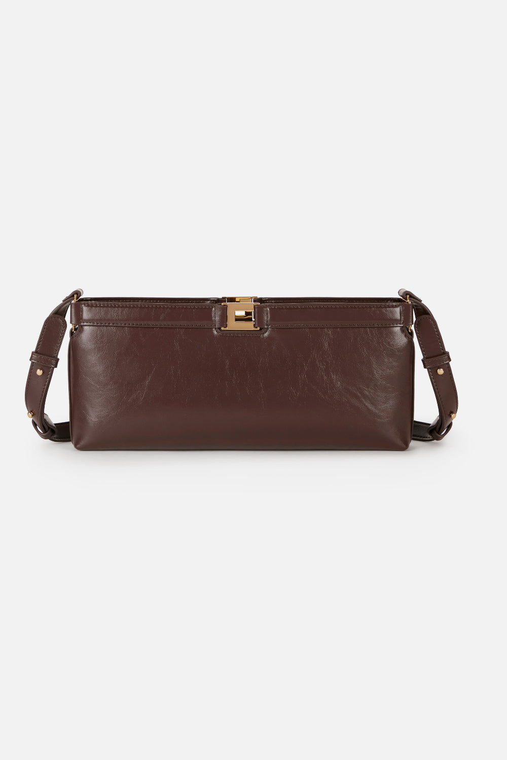 Borsa Elisabetta Franchi in Materiale Sintetico Effetto Naplak con Logo Dorato BS17A 61E2EV9 Elisabetta Franchi 