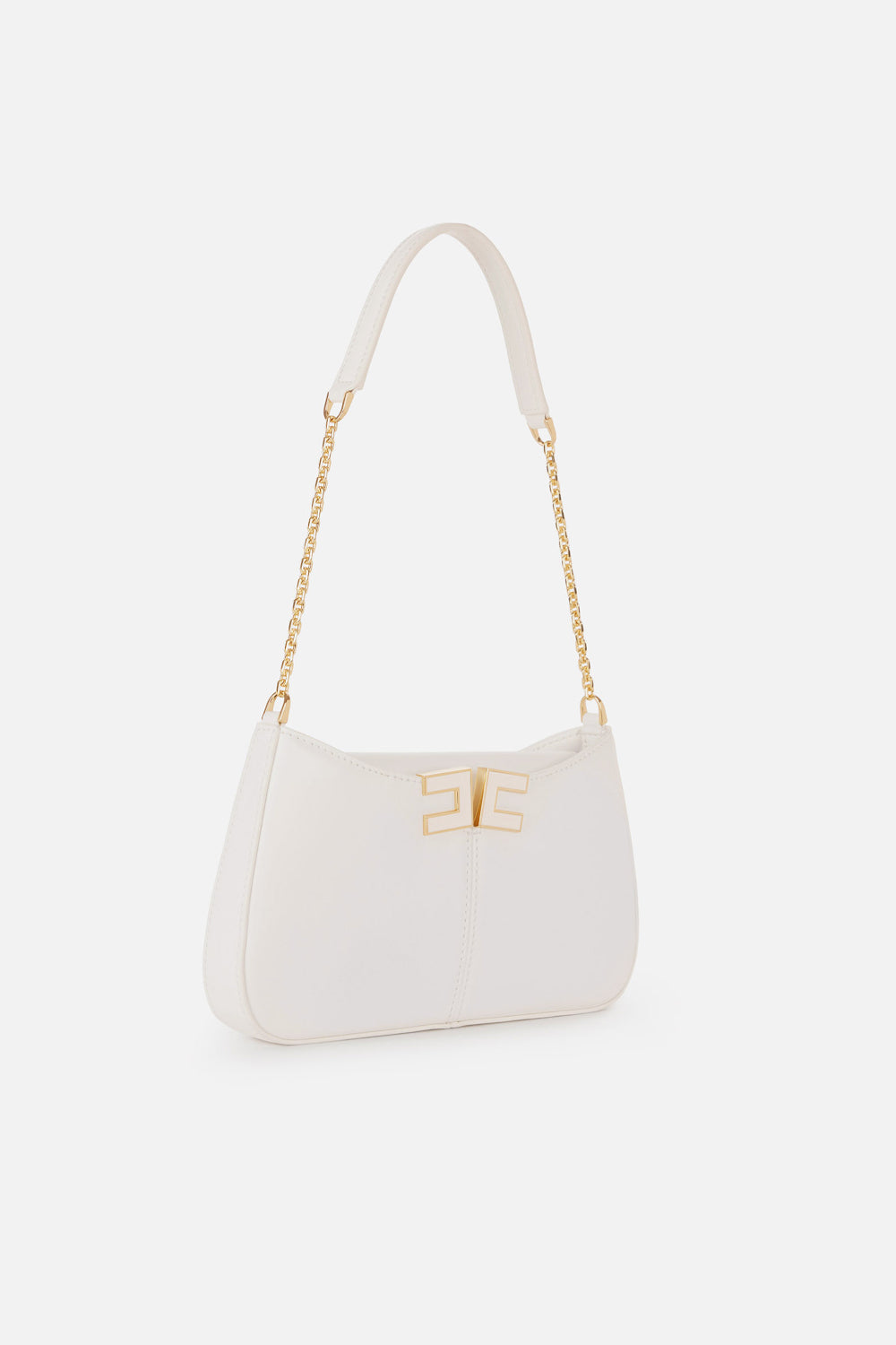Borsa Elisabetta Franchi a Spalla con Tracolla in Metallo e Logo Dorato BS93A 61E2360 Elisabetta Franchi 