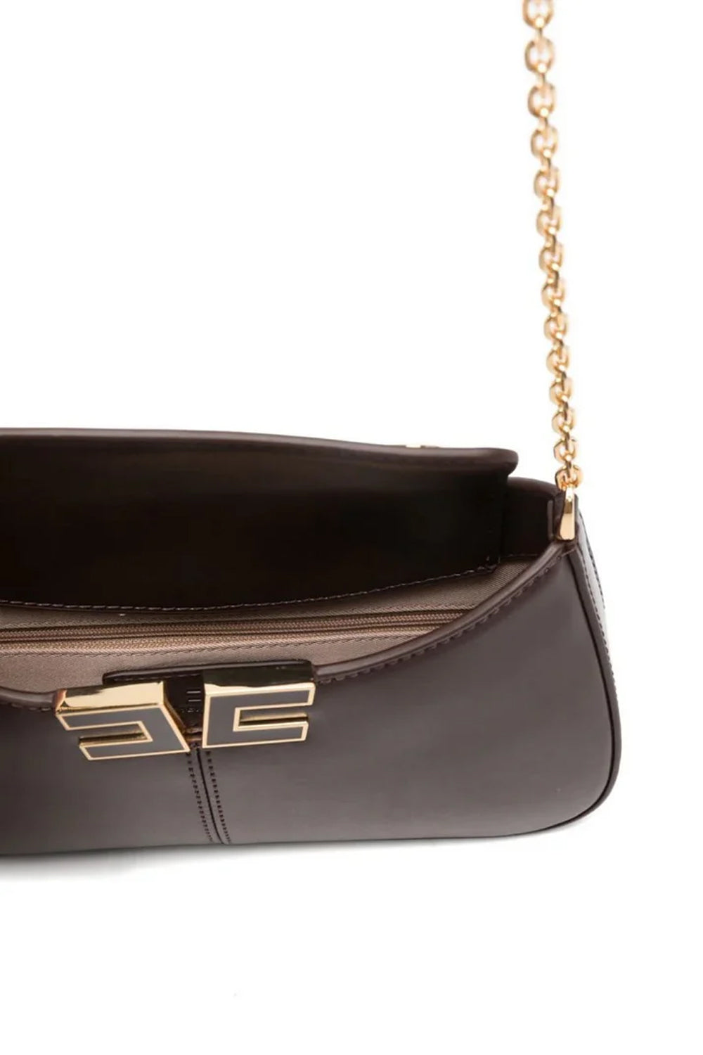 Borsa Elisabetta Franchi a Spalla con Tracolla in Metallo e Logo Dorato BS93A 61E2644 Elisabetta Franchi 