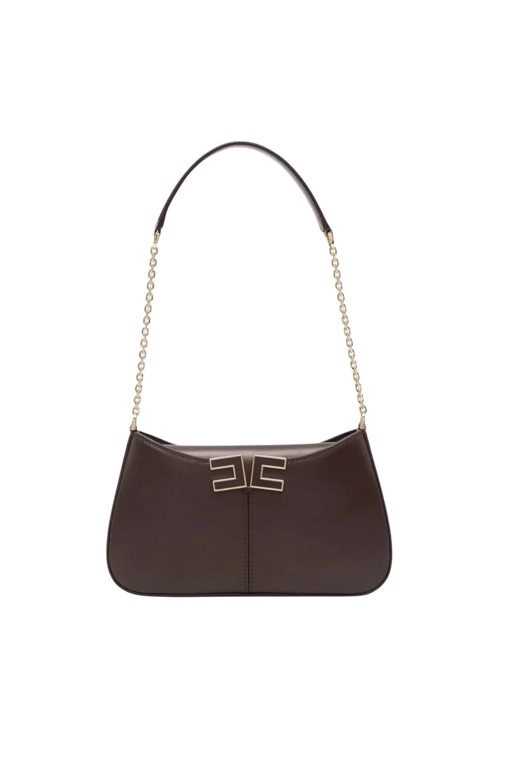 Borsa Elisabetta Franchi a Spalla con Tracolla in Metallo e Logo Dorato BS93A 61E2644 Elisabetta Franchi 