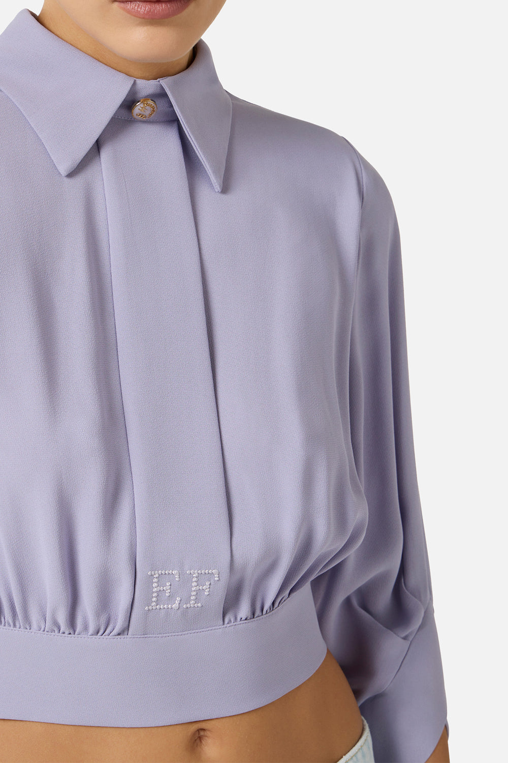 Camicia in georgette con fusciacca CA147 61E2EV7 Elisabetta Franchi 