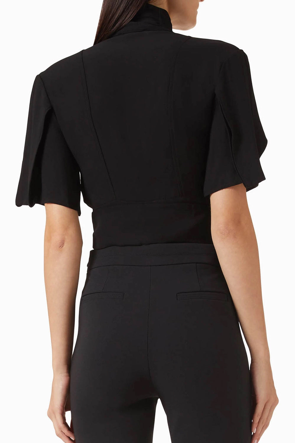 Blusa in georgette di viscosa con volant e fusciacca CA158 62E2110 Elisabetta Franchi 