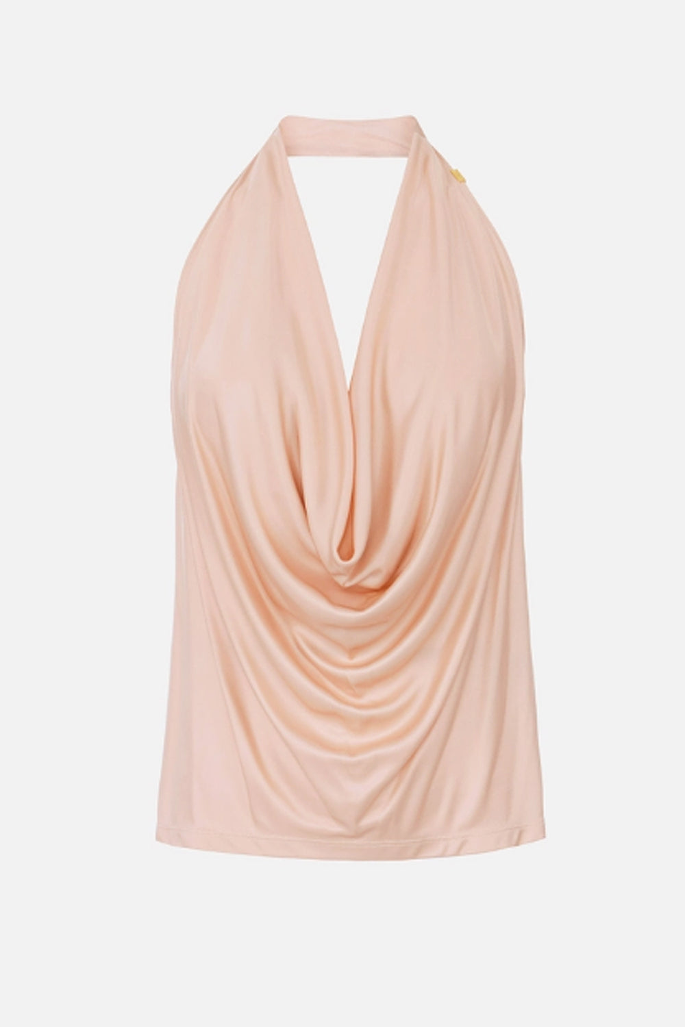 Top Elisabetta Franchi in Jersey di Viscosa Lucida con Scollo a Gronda<BR/> CN008 63E2EA1 Elisabetta Franchi 